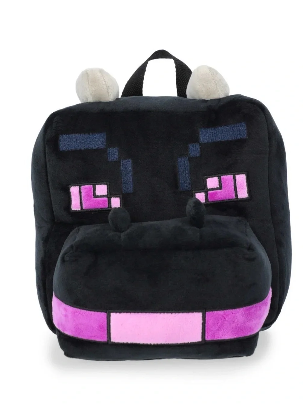 Black and Pink Plush Kids Backpack - Pixel Dragon Design